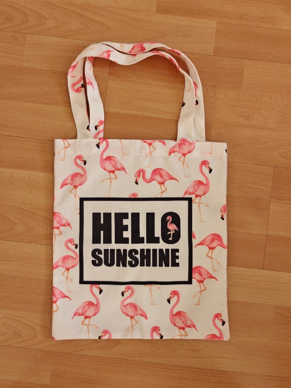 New Flamingo Canvas Tote 14"H x 12.5" W